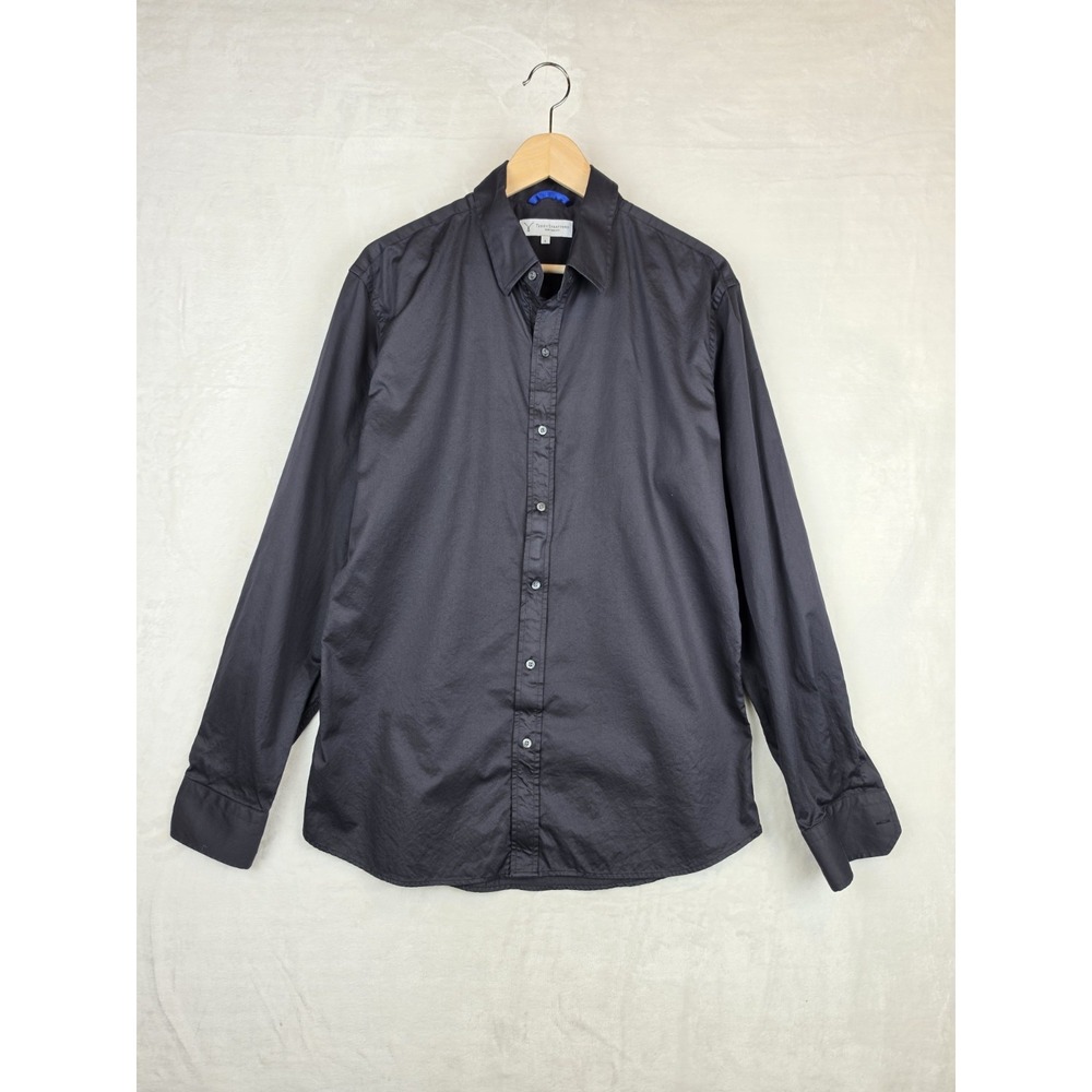 Teddy Stratford Mens Size 5 (L/XL) Black Dress Shirt 100% Cotton